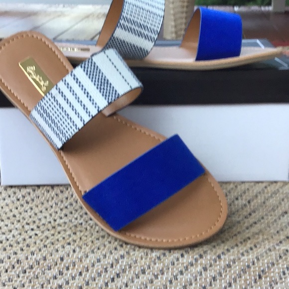 ⭐️Royal Blue Slip on Sandals, Flats - Picture 3 of 4